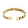 304 Stainless Steel Wire Mesh Cuff Bangles for Women BJEW-D022-01A-G-3