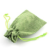 Polyester Imitation Burlap Packing Pouches Drawstring Bags LS-ABAG-R005-9x7-02-3