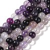 Natural Purple Fluorite Beads Strands G-P530-B08-02-1