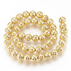 Electroplated Natural Lava Rock Beads Strands G-T061-55A-10mm-2