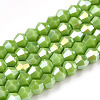 Opaque Solid Color Electroplate Glass Beads Strands EGLA-A039-P2mm-B21-1