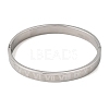 304 Stainless Steel Roman Numerals Hinged Cuff Bangles for Women SA-CBAC920-12P-4
