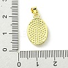 Rack Plating Brass Pave Natural Shell Pendants KK-A204-01A-02G-3