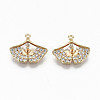 Brass Micro Pave Clear Cubic Zirconia Peg Bails Charms KK-N231-197-NF-1