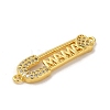 Rack Plating Brass Micro Pave Clear Cubic Zirconia Connector Charms KK-K377-32G-2