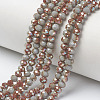 Electroplate Opaque Solid Color Glass Beads Strands EGLA-A034-P4mm-J02-1