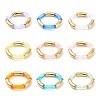 9Pcs 9 Color Acrylic & CCB Plastic Curved Tube Chunky Stretch Bracelets Set for Women BJEW-JB08143-1