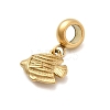 304 Stainless Steel Sea Animal European Dangle Charms STAS-D153-04B-G-2