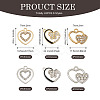 24Pcs 3 Styles 2 Colors Alloy with Crystal Rhinestone Pendants ALRI-TA0001-23-4