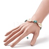 Natural Shell Evil Eye & Synthetic Turquoise(Dyed) Starfish Braided Bead Bracelet BJEW-TA00195-3