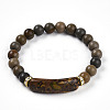 Natural Ocean Jasper Beads Stretch Bracelets BJEW-T022-04C-2