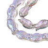 Transparency Electroplate Glass Beads Strands GLAA-T023-40B-05-3