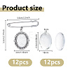 Alloy Oval Tray Brooch Base Settings JEWB-DC00007-2