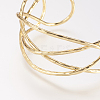 Brass Cuff Bangle X-BJEW-P168-C08-2