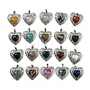 Natural & Synthetic  Mixed Gemstone Peach Love Heart Pendants G-G158-01-1