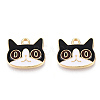 Light Gold Plated Alloy Kitten Pendants ENAM-T009-41C-2