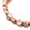 Electroplated Natural Lava Rock Beads Strands G-G984-13RG-3