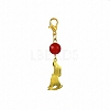 6Pcs Brass Puppy Pendant Decorations HJEW-JM04364-4
