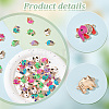   50Pcs 10 Colors Alloy Crystal Rhinestone Connector Charms PALLOY-PH00022-25-6