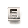 Letter Style 304 Stainless Steel Square Slide Charms STAS-L132-25E-1
