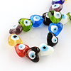Heart Evil Eye Lampwork Bead Strands X-LAMP-R119-M-2