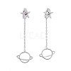 304 Stainless Steel Chain Tassel Earrings EJEW-I248-02-2