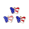 American Flag Style Alloy Enamel Pendants X-ENAM-K067-41-2