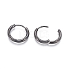 304 Stainless Steel Huggie Hoop Earrings LS-EJEW-F111B-17mm-B-3