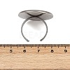 304 Stainless Steel Cuff Ring Components STAS-D372-07P-09-3