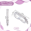 2Pcs Anti-Tarnish Rhodium Plated 925 Sterling Silver Rhinestone Twister Clasps FIND-GA0005-42-2