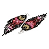 Bohemia Woven Glass Seed Bead Dangle Earrings EJEW-A046-01A-2