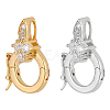 2Pcs 2 Colors S925 Sterling Silver Micro Pave Clear Clear Cubic Zirconia Twister Clasps STER-PH0003-56-1