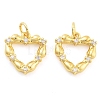 Rack Plating Brass & Cubic Zirconia Pendants KK-S371-05G-1