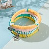 4Pcs Handmade Polymer Clay Heishi Beads Stretch Bracelets BJEW-JB05890-4