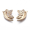 Brass Micro Pave Clear Cubic Zirconia Charms KK-S359-110-RS-2