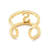 Clear Cubic Zirconia Initial Letter Open Cuff Ring RJEW-A012-01G-S-2