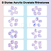 40Pcs 8 Styles K9 Glass Rhinestone Cabochons MRMJ-DC0001-02-3