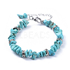 Synthetic Turquoise Chip Bracelets X-BJEW-JB04489-05-1