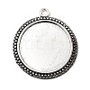 Flat Round Tibetan Style Pendant Cabochon Settings TIBE-C067-01AS-NR-1