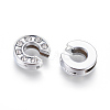 Alloy Initial Slide Charms with Grade A Rhinestones ALRI-R032-C-FF-2