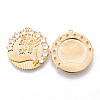 Brass Micro Pave Clear Cubic Zirconia Pendants KK-N232-172G-NF-2