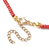 Alloy Enamel Heart Pendant Necklace with Glass Seed Beaded NJEW-JN04641-6