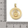 Brass Micro Pave Clear Cubic Zirconia with White Enamel Pendants CU-CBAA556-08A-3