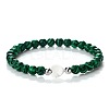 Natural Malachite Heart & Round Beaded Stretch Bracelet PG1850-4-1