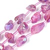 Dyed Electroplate Raw Rough Natural Amethyst Beads Strands G-Q610-05E-2
