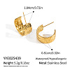 304 Stainless Steel C-shaped Stud Earrings BI3603-6