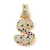 Brass Micro Pave Cubic Zirconia Pendants ZIRC-P121-01G-S-1