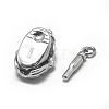 Rhodium Plated 925 Sterling Silver Bayonet Clasps STER-L057-010P-3