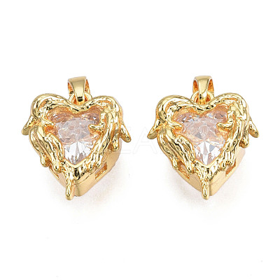 Brass Micro Pave Cubic Zirconia Charms KK-N233-404-1