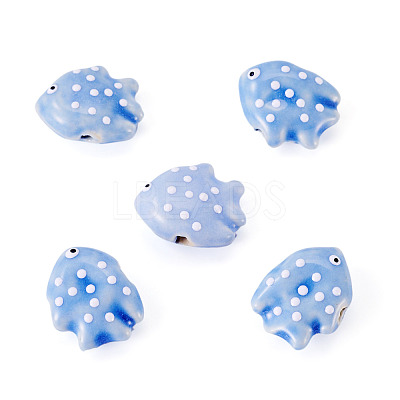 5Pcs Handmade Porcelain Beads PORC-TADJ0001-05A-1